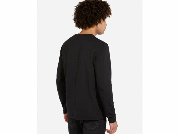 Immagine di MAGLIETTA T-SHIRT MANICA LUNGA UOMO WRANGLER NERA BLU RIGHE.con SCRITTA COTONE
