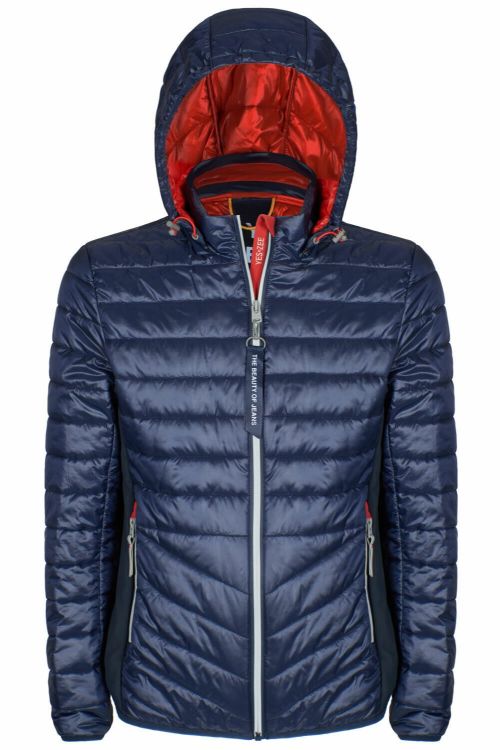 Immagine di GIUBBINO PIUMINO CON CAPPUCCIO PRIMAVERILE YES ZEE BLU UOMO ORIGINALE