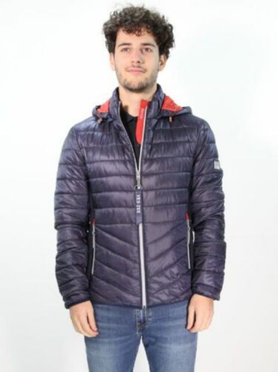Immagine di GIUBBINO PIUMINO CON CAPPUCCIO PRIMAVERILE YES ZEE BLU UOMO ORIGINALE