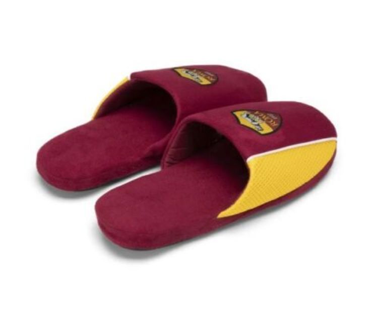 Immagine di PANTOFOLE ADULTO A.S. ROMA UFFICIALE GIALLO ROSSO CON LOGO BANDA GIALLA LATERALE